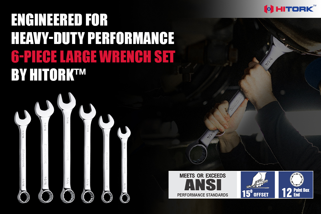Maximize Tight Spaces with HITORK’s 6 Piece Large Combination Wrench Set Maximize Tight Spaces with HITORK’s 6 Piece Large Combination Wrench Set