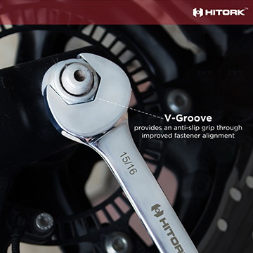 Image showing improved torque and repositioning ability using angled heads ideal for tight or hard to reach spots without removing the wrench Torque_Repositioning