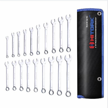 19-Piece Combination Wrench Set With Roll-Up Pouch 19-Piece Combination Wrench Set