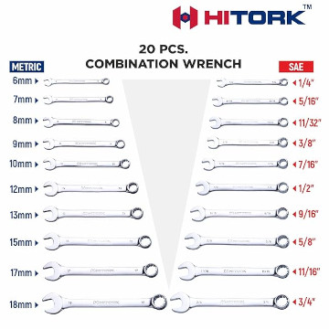 20 Standard & 12 Stubby Wrenches